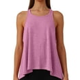 thumbnail image 1 of MIXUE Boho Tops For Women Summer Solid Color Round Neck Sleeveless Sports Yoga Vest Pullover Shirts For Women T Shirts Holiday Wear,Purple,L, 1 of 7