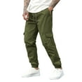thumbnail image 1 of MIXUE Cargo Pants for Men Solid Color Spring Summer Fashion Casual Bundle Foot Pocket Casual Panty Trousers Daily-Wear,Green,M, 1 of 7