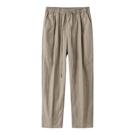 MIXUE Cargo Pants for Men Solid Color Spring Summer Jean Loose Straight Drawstring Casual Trousers Daily-Wear,Brown,XXL