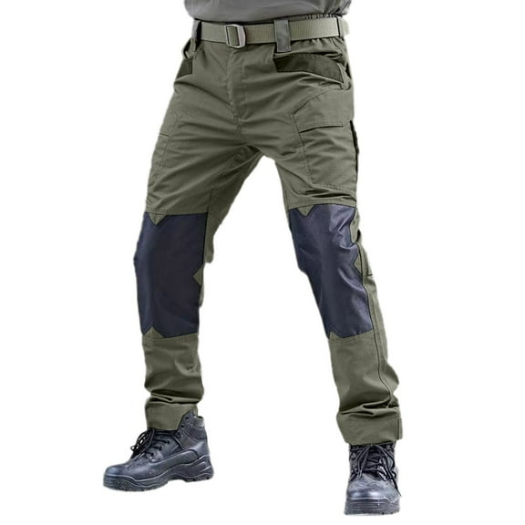 MIXUE Cargo Pants for Men Solid Color Training Work Casual Loose Comfortable Trendy Sport Pocket Trousers Holiday Wear,Green,XXXL