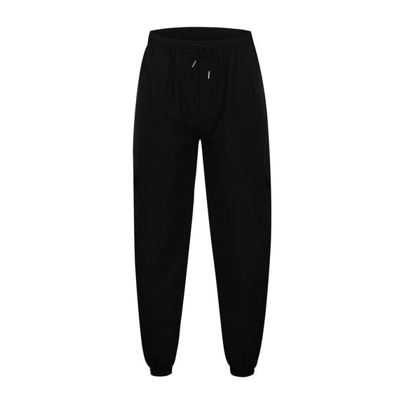 MIXUE Cargo Pants for Men Solid Color Yoga Elastic Waist Casual Summer Beach Trousers Daily-Wear,Black,XXXXL