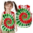 thumbnail image 1 of MIXUE Girls T-Shirts & Tank Tops Kids Summer Fourth Of July Independence Day Tie Dye Print Round Neck Sleeveless Tunic Tshirts Outwear,Green,8-9 Years, 1 of 3