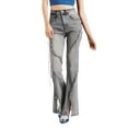 thumbnail image 1 of MIXUE Jeans For Women Solid Color Baggy High Waist E Girl Style Casual Vintage Denim Loose Straight Leisure Trousers Daily-Wear,Blue,L, 1 of 6