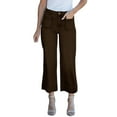thumbnail image 1 of MIXUE Jeans For Women Solid Color High Waisted Cargo Stretch Wide Leg Denim Pants Trendy Trousers Outwear,Brown,L, 1 of 8