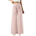 thumbnail image 1 of MIXUE Jeans For Women Solid Color Lazy Casual Rolled Wide Leg Pants Spring Loose Straight Pants 2025 Trousers Outwear,Pink,S, 1 of 4