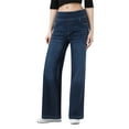 thumbnail image 1 of MIXUE Jeans For Women Solid Color Pull On Wide Leg High Waisted Stretchy Baggy Trendy Straight Leg Denim Pants Trousers Holiday Wear,Blue,M, 1 of 8