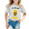 thumbnail image 1 of MIXUE Juniors Girls Tops & T-Shirts Kids Bee Print Loose Casual Short Sleeve Lightweight Summer Pullover Tshirts Holiday Wear,White,12-13 Years, 1 of 3