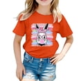 thumbnail image 1 of MIXUE Juniors Girls Tops & T-Shirts Kids Easter Bunny Graphic Loose Fit Casual Short Sleeve Pullover T Shirts Activewear,Orange,12-13 Years, 1 of 4