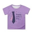 thumbnail image 1 of MIXUE Juniors Girls Tops & T-Shirts Summer Father's Day Print Crew Neck Short Sleeve Loose Casual Fashion T-shirts Holiday Wear,Purple,10-11 Years, 1 of 4