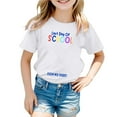 thumbnail image 1 of MIXUE Juniors Girls Tops & T-Shirts Summer Last Day Of School Letter Print Round Neck Short Sleeve Pullover T-Shirts Sportwear,White,12-13 Years, 1 of 5
