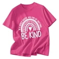thumbnail image 1 of MIXUE Kids Girls Tops & T-Shirts Day Kids Rainbow Crew Neck Short Sleeve Soft Pullover Tshirts Outwear,Pink,6-7 Years, 1 of 4