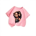 thumbnail image 1 of MIXUE Kids Girls Tops & T-Shirts Kid Cute Graphic Round Neck Short Sleeve Summer Casual Pullover Tee Shirts Streetwear,Pink,9-10 Years, 1 of 3