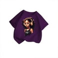 thumbnail image 1 of MIXUE Kids Girls Tops & T-Shirts Kid Cute Graphic Round Neck Short Sleeve Summer Casual Pullover Tshirts Outwear,Purple,5-6 Years, 1 of 3