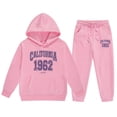 thumbnail image 1 of MIXUE Kids Toddler Girls Outfit Sets Boys 2 Pieces Sweatsuits Ocean Graphic Pullover Hoodie Tops Sweatpants Fashion Tracksuit Streetwear,Pink,5-6 Years, 1 of 4