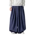 thumbnail image 1 of MIXUE Mens Cargo Pants Solid Color Corduroy Baggy Wide Leg Stretch Elastic Waist Drawstring Relaxed Fit Trousers Sweatpants for Men Sportwear,Blue,XXXL, 1 of 5