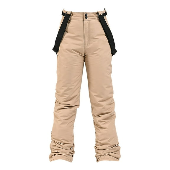 MIXUE Mens Cargo Pants Solid Color Windproof Winter Outdoor Warm Thick Shoulder Ski Sports Comfortable Sweatpants for Men Sportwear,Brown,L