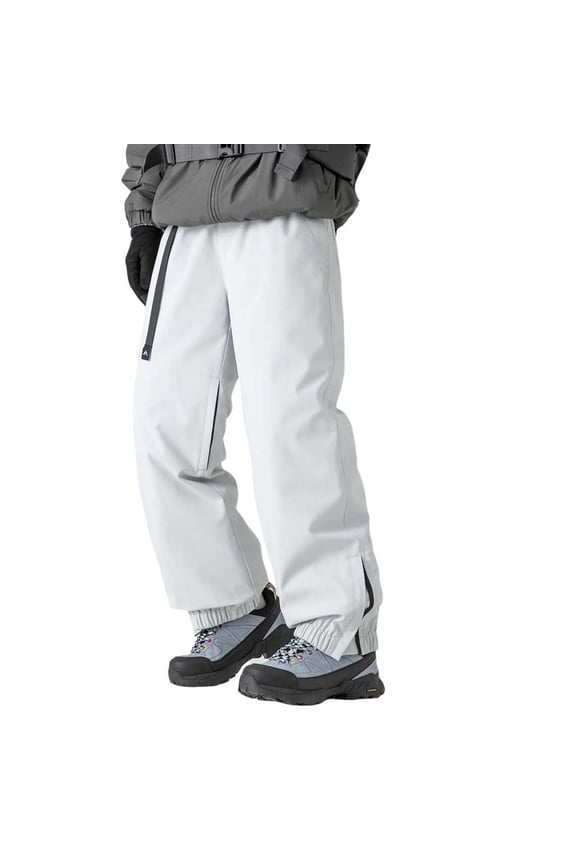 Mens Cargo Pants Solid Color Winter Padded Ski Windproof Hard Charge Down Cold 90 White Down Casual Sweatpants for Men Streetwear,White,XL