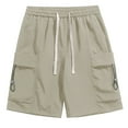 thumbnail image 1 of MIXUE Mens Cargo Shorts Summer Solid Color Elastic Waist Drawstring Casual Outwear,Brown,XXL, 1 of 3