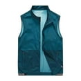 thumbnail image 1 of MIXUE Mens Casual Button Down Shirts Solid Color Lapel Lightweight Softshell Vest Windproof Sleeveless Travel Hiking Running Shirt Tops Outwear,Blue,M, 1 of 4