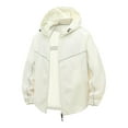 thumbnail image 1 of MIXUE Mens Coats And Jackets Autumn Winter Solid Color Hooded Long Sleeve Zip Up Loose Fit Casual Lightweight Comfortable Breathable Windbreaker Coat Daily-Wear,Beige,L, 1 of 3