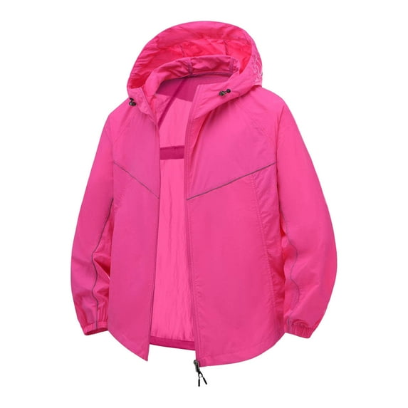 MIXUE Mens Coats And Jackets Autumn Winter Solid Color Hooded Long Sleeve Zip Up Loose Fit Casual Lightweight Comfortable Breathable Windbreaker Coat Holiday Wear,Pink,XXXL