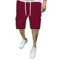 thumbnail image 1 of MIXUE Mens Shorts Summer Solid Color Cargo Casual Lightweight Outdoor Work Cargo Pockets Mens Workout Shorts Streetwear,Red,L, 1 of 6