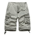 thumbnail image 1 of MIXUE Mens Shorts Summer Solid Color Cargo Zipper Pockets Loose Fit Casual Outdoor Daily-Wear,Brown,38, 1 of 6
