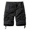 thumbnail image 1 of MIXUE Mens Shorts Summer Solid Color Cargo Zipper Pockets Loose Fit Casual Outdoor Streetwear,Gray,32, 1 of 3