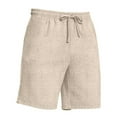 thumbnail image 1 of MIXUE Mens Shorts Summer Solid Color Elastic Waist Drawstring Casual Athletic Running Gym Loose Fit Beach Holiday Wear,Beige,XXXL, 1 of 4