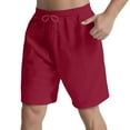 thumbnail image 1 of MIXUE Mens Shorts Summer Solid Color Elastic Waist Drawstring Fashion Casual Streetwear,Red,XXL, 1 of 9