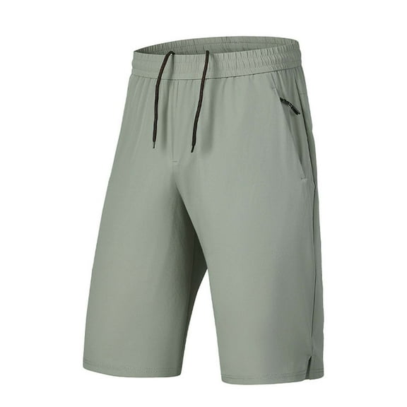 MIXUE Mens Shorts Summer Solid Color Elastic Waist Drawstring Straight Leg Thin Sports Loose Casual Sportwear,Green,XXL