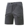 thumbnail image 1 of MIXUE Mens Shorts Summer Solid Color Elastic Waist Loose Fit Sports Beach Outdoor Activewear,Gray,XXXL, 1 of 9