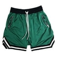 thumbnail image 1 of MIXUE Mens Shorts Summer Solid Color Fashionable Elastic Casual Mesh Sports Plain Pocket Stretch Mens Workout Shorts Streetwear,Green,XXL, 1 of 2