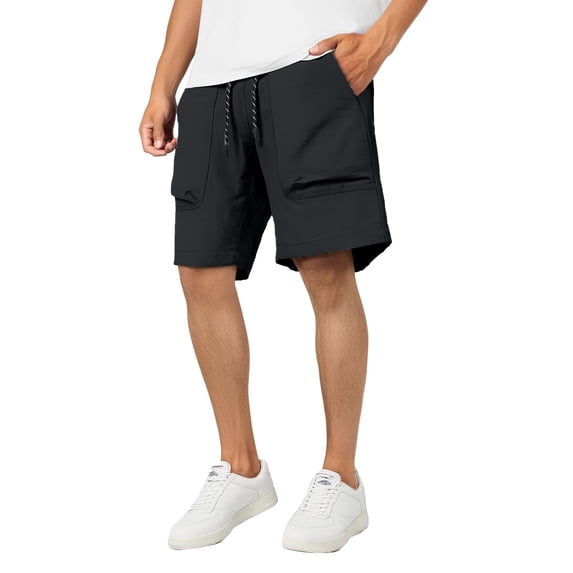 MIXUE Mens Shorts Summer Solid Color Loose Sports Basketball Matching Printed Mens Workout Shorts Activewear,Black,XXXL