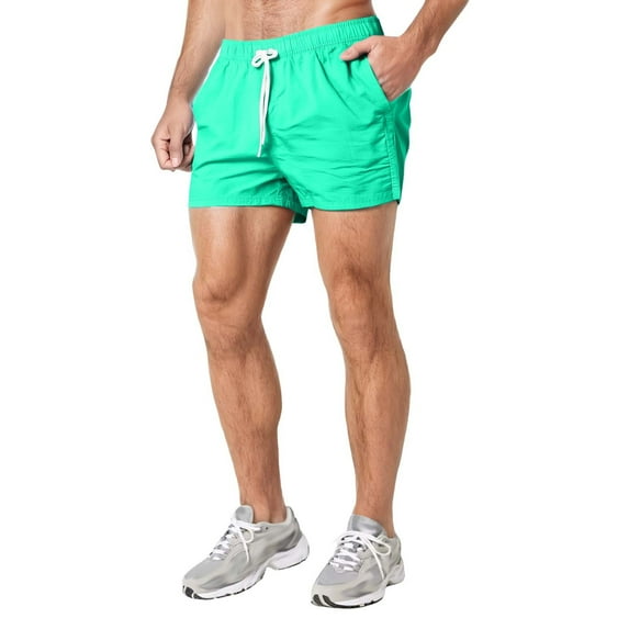 MIXUE Mens Shorts Summer Solid Color Sports Casual Running Thin Gym Exercise Mens Workout Shorts Sportwear,Purple,XL