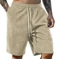 thumbnail image 1 of MIXUE Mens Shorts Summer Solid Color Stylish Flannel Casual Comfortable Breathable Mens Workout Shorts Activewear,Beige,XL, 1 of 7