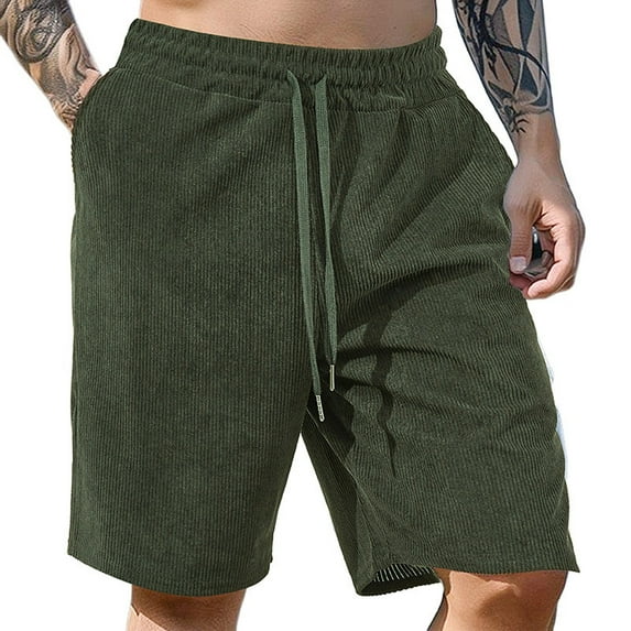 MIXUE Mens Shorts Summer Solid Color Stylish Flannel Casual Comfortable Breathable Mens Workout Shorts Sportwear,Green,XXXL