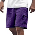thumbnail image 1 of MIXUE Mens Shorts Summer Solid Color Sunscreen Sports Breathable Quick Drying Casual Loose Comfortable Trendy Pocket Mens Workout Shorts Daily-Wear,Purple,XXXL, 1 of 5