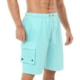 thumbnail image 1 of MIXUE Mens Shorts Summer Solid Color Swimming Trunks Mesh Beach Pockets Mens Workout Shorts Outwear,Green,36, 1 of 6