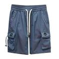 thumbnail image 1 of MIXUE Mens Shorts Summer Solid Color Workwear Cargo Mens Workout Shorts Holiday Wear,Blue,XXL, 1 of 9