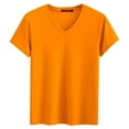 thumbnail image 1 of MIXUE Mens T-Shirts Solid Color Round Neck Short Sleeve Sport Leisure Breathable Pullover Tops Tshirts Holiday Wear,Orange,XXXXXL, 1 of 4