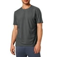 thumbnail image 1 of MIXUE Mens T-Shirts Summer Solid Color Round Neck Short Sleeve Breathable Casual Sports Outdoor Workouts Pullover Tops T Shirts Activewear,Gray,XXL, 1 of 5