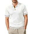 thumbnail image 1 of MIXUE Polo Shirts For Men Summer Mesh Ice Silk Solid Color Lapel Button Down Short Sleeve Slim Casual Holiday Wear,White,XL, 1 of 5
