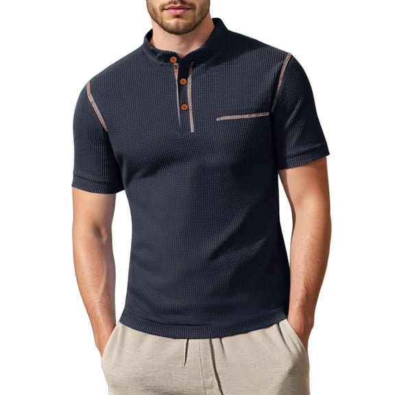 MIXUE Polo Shirts For Men Summer Mesh Ice Silk Solid Color Stank Button Down Short Sleeve Slim Outwear,Gray,XXXL