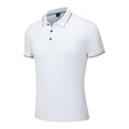 thumbnail image 1 of MIXUE Polo Shirts For Men Summer Silk Solid Color Lapel Button Down Short Sleeve Fashion T Shirts Daily-Wear,White,XL, 1 of 5