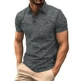 thumbnail image 1 of MIXUE Polo Shirts For Men Summer Solid Color Lapel Button Down Short Sleeve Fashion Casual Sports Basic Tee Shirts Streetwear,Gray,L, 1 of 8