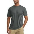 thumbnail image 1 of MIXUE Shirts For Men Summer Solid Color Round Neck Short Sleeve Casual Basic Pullover Tops Tee Shirts Holiday Wear,Gray,S, 1 of 3