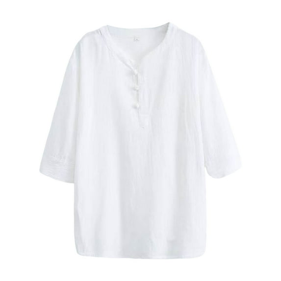 MIXUE Shirts For Men Summer Solid Color Round Neck Short Sleeve Casual Pullover Tops T-shirts Outwear,White,XXL