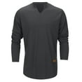 thumbnail image 1 of MIXUE Shirts For Men Summer Solid Color V Neck Long Sleeve Loose Tops Pullover Tee Shirts Sportwear,Gray,L, 1 of 8
