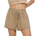 thumbnail image 1 of MIXUE Shorts For Women Summer Solid Color Casual Fashion Lace Up Loose Womens Shorts Daily-Wear,Brown,XXXL, 1 of 4
